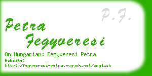 petra fegyveresi business card